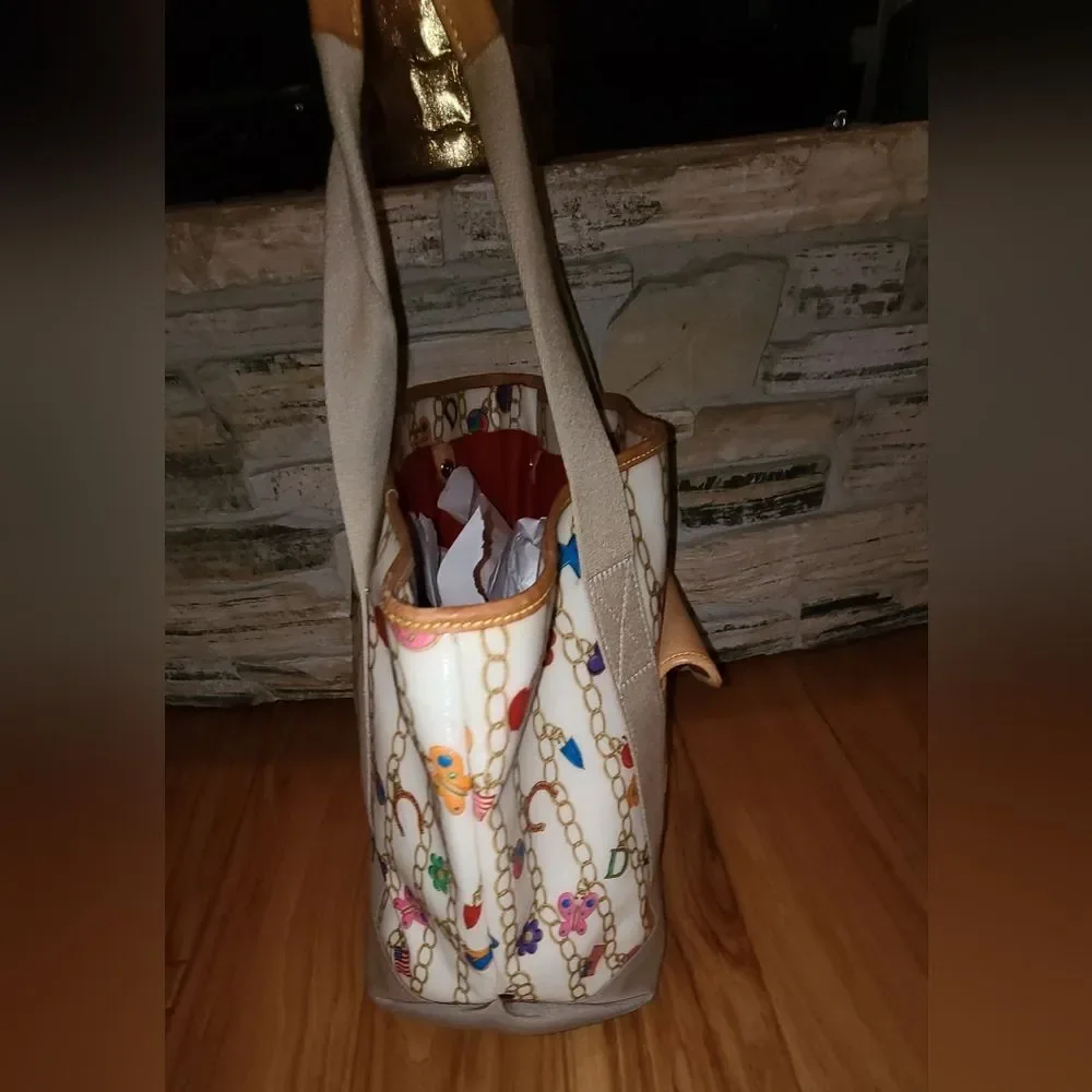 Dooney & BOURKE VINTAGE HOLIDAY CHARMS Chain Pattern Tote Bag PURSE